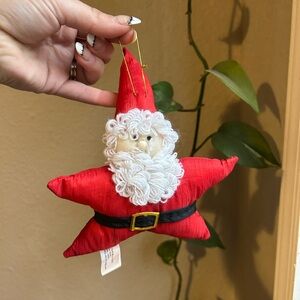 Festive Red Santa Star Ornament